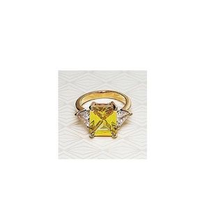 18k Gold Plated Hooker Yellow Diamond Replica Ring